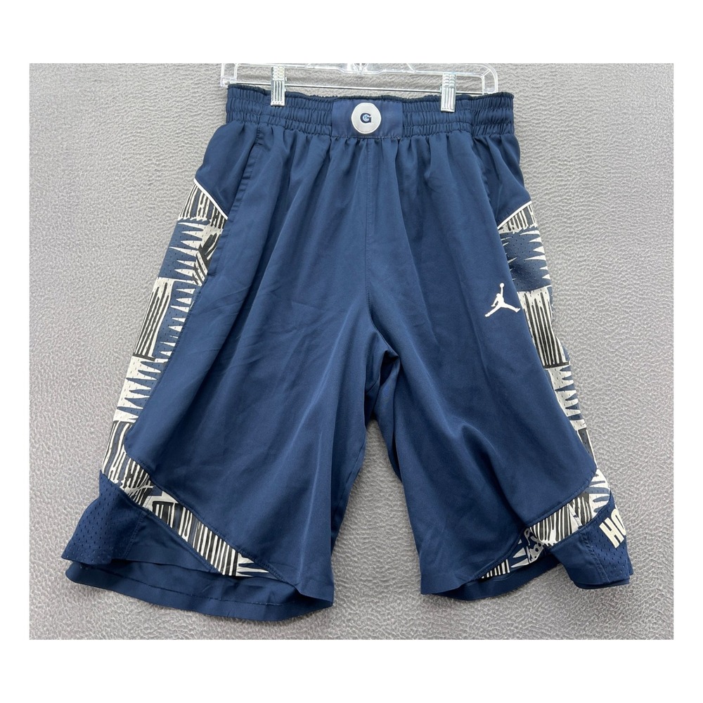 Jordan Shorts Mens L Georgetown Hoyas Basketball Navy Blue Jumpman NCAA Dri Fit